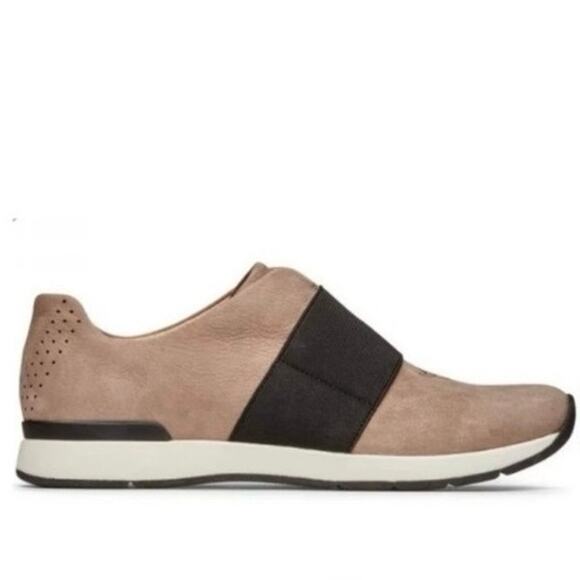 Vionic Cosmic Codie Women's 9.5 Slip On Comfort Sneaker Taupe Leather Black - Picture 2 of 10